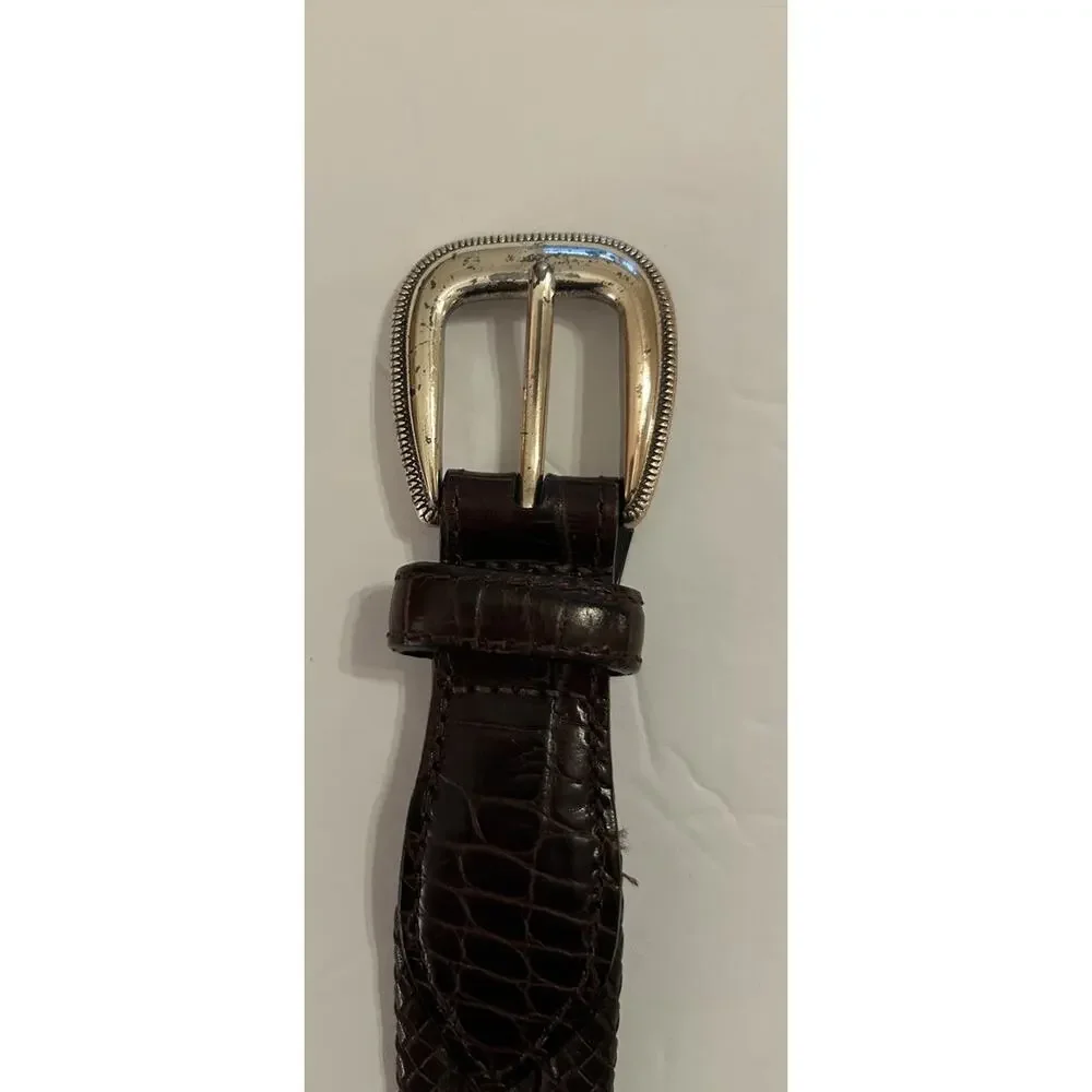 Brighton Genuine Leather Brown Braided‎ Women's Belt w Silver Buckle Size 36